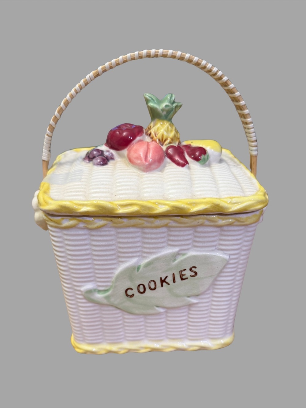 Vintage Picnic Basket Style Cookie Jar
